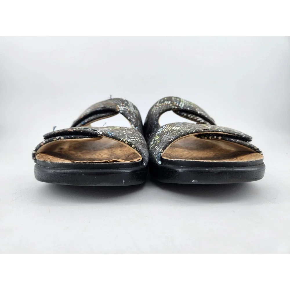 SAS Cozy Slide Sandals Womens 8 Multisnake Print Double Adjustable Strap Comfort